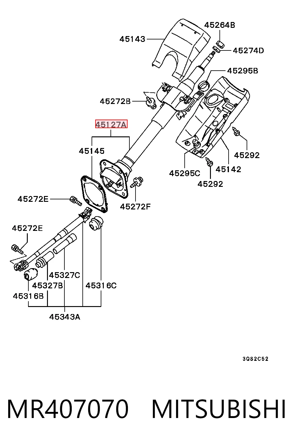 Coluna da direção Mitsubishi L 200 K60, K70 ao melhor preço