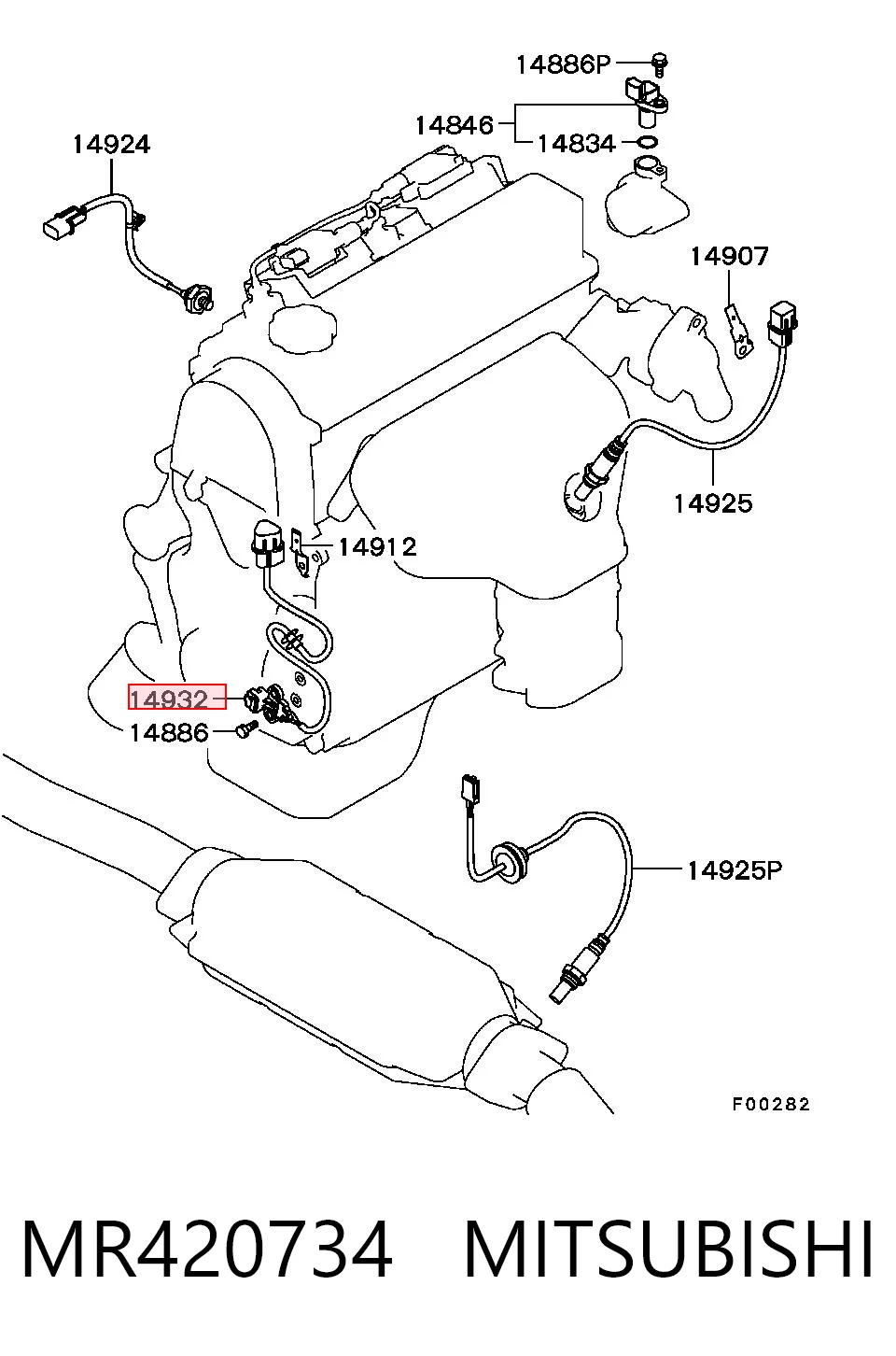 MR420734 Mitsubishi Sensor de posição (de revoluções) de cambota