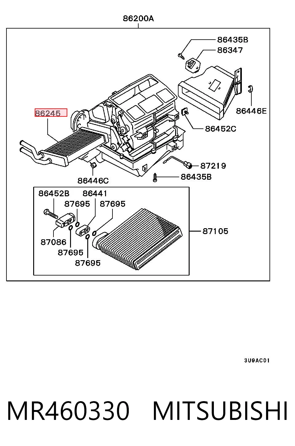 Radiador de forno (de aquecedor) Mitsubishi Pajero  H60, H70 ao melhor preço