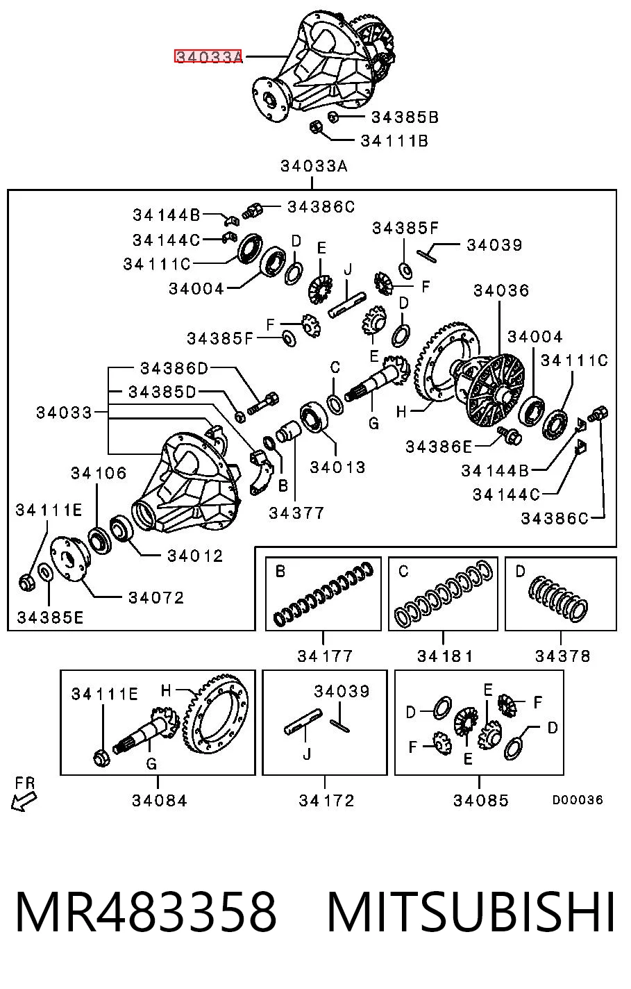 Redutor do eixo traseiro para Mitsubishi L 200 KA, KB