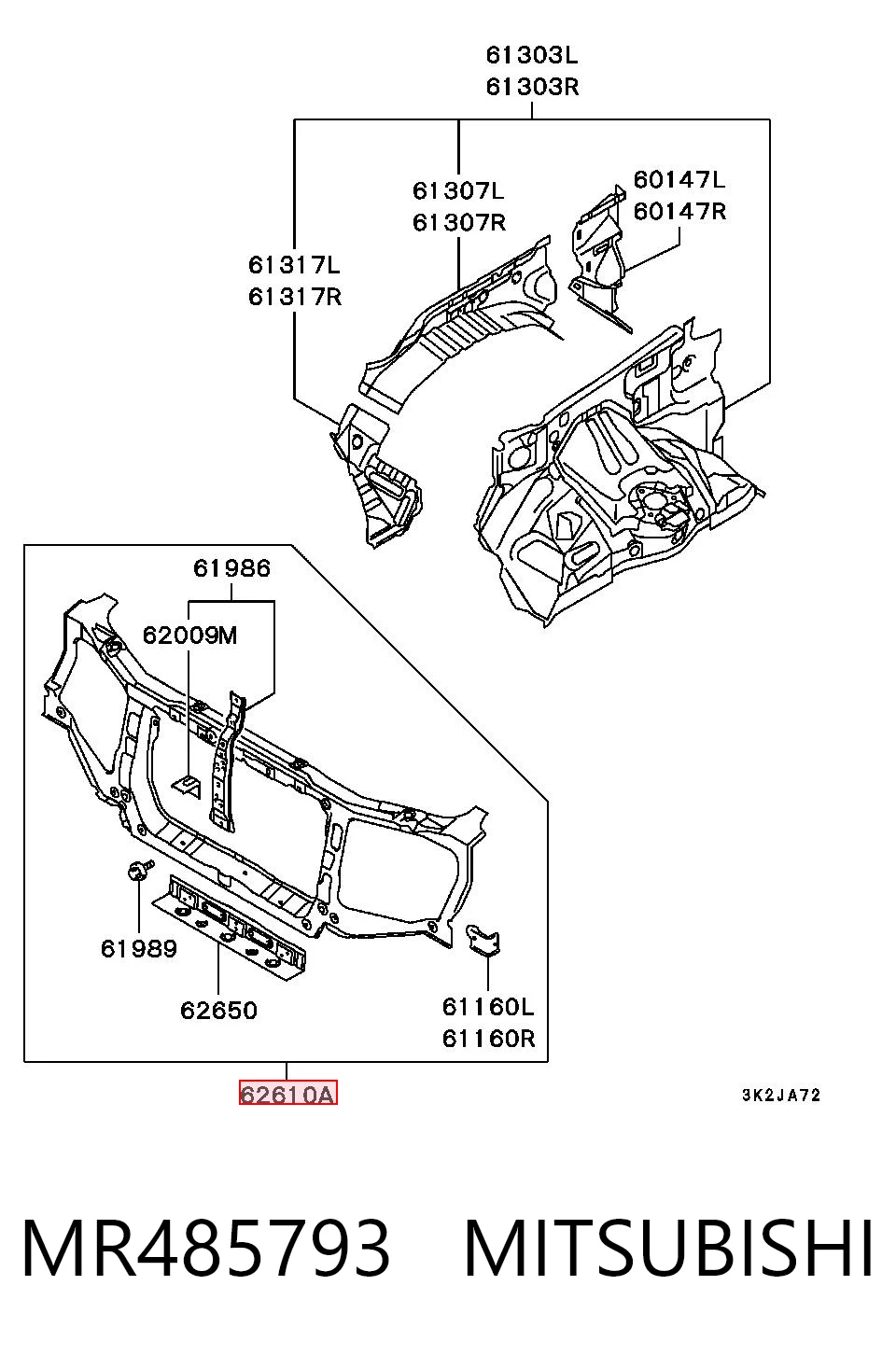 Compre Suporte do radiador montado (painel de montagem de fixação das luzes) Mitsubishi Pajero 3