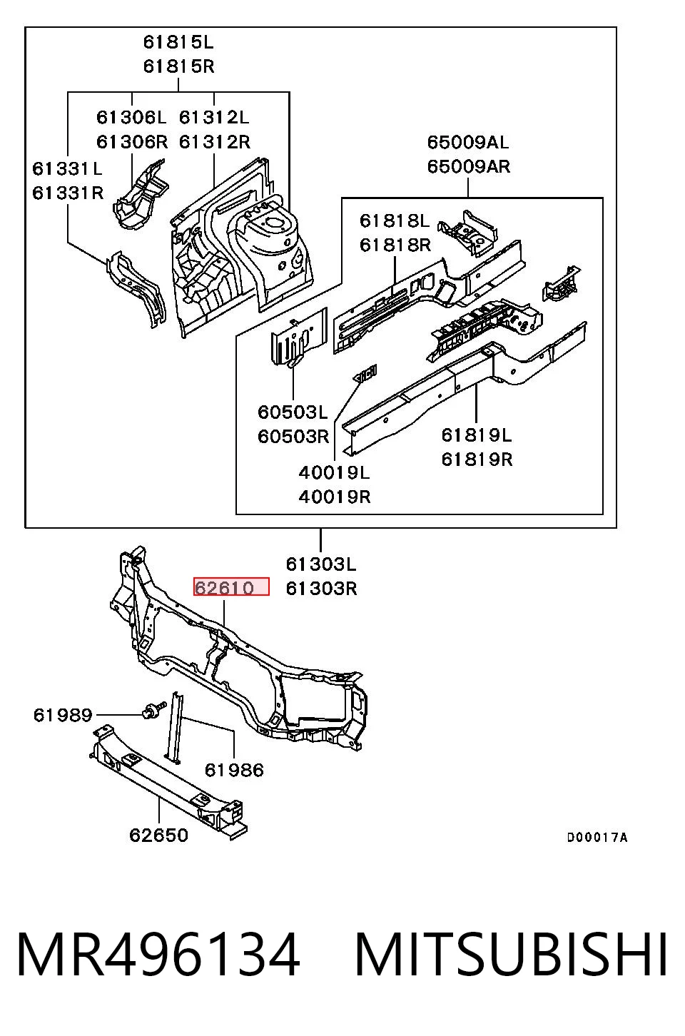 Suporte do radiador montado (painel de montagem de fixação das luzes) Mitsubishi Pajero  H60, H70 ao melhor preço