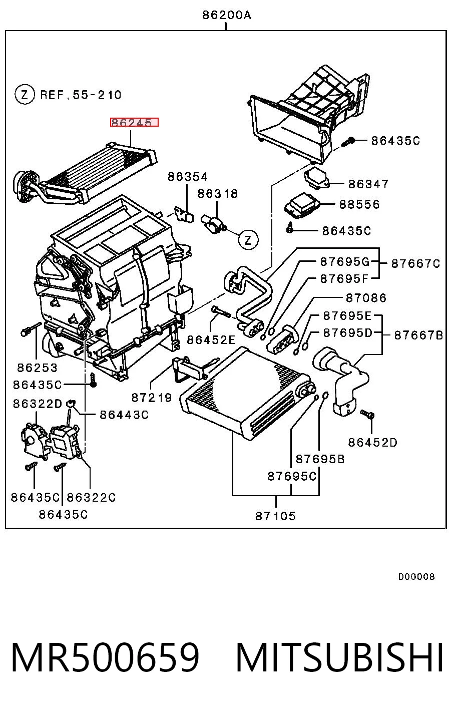 Radiador de forno (de aquecedor) para Mitsubishi Pajero III 