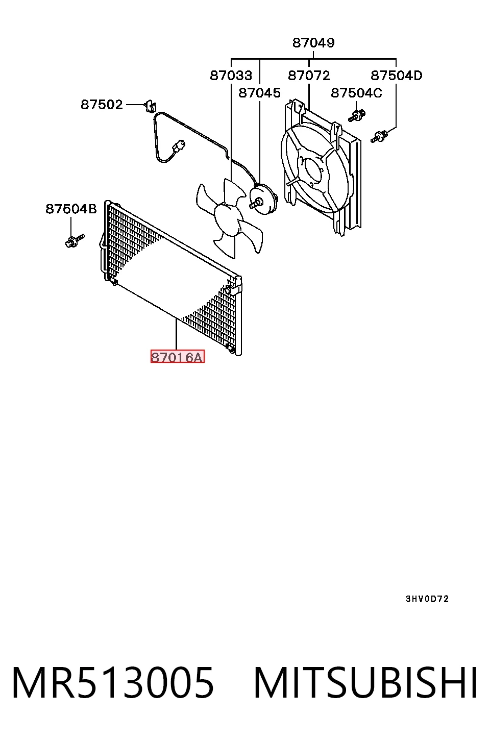 Radiador de aparelho de ar condicionado Mitsubishi Galant VIII EA