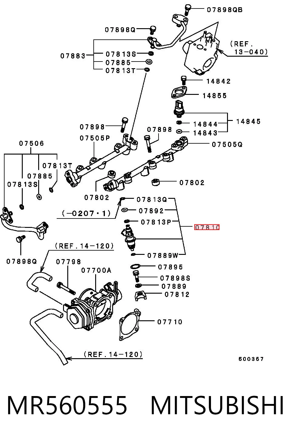 MR560555 Mitsubishi Injetor de injeção de combustível