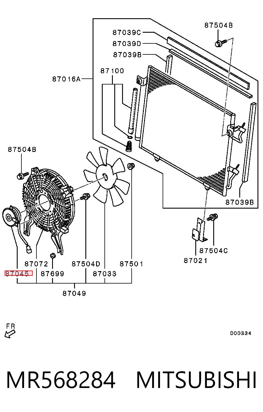 MR568284 Mitsubishi Motor de ventilador de aparelho de ar condicionado