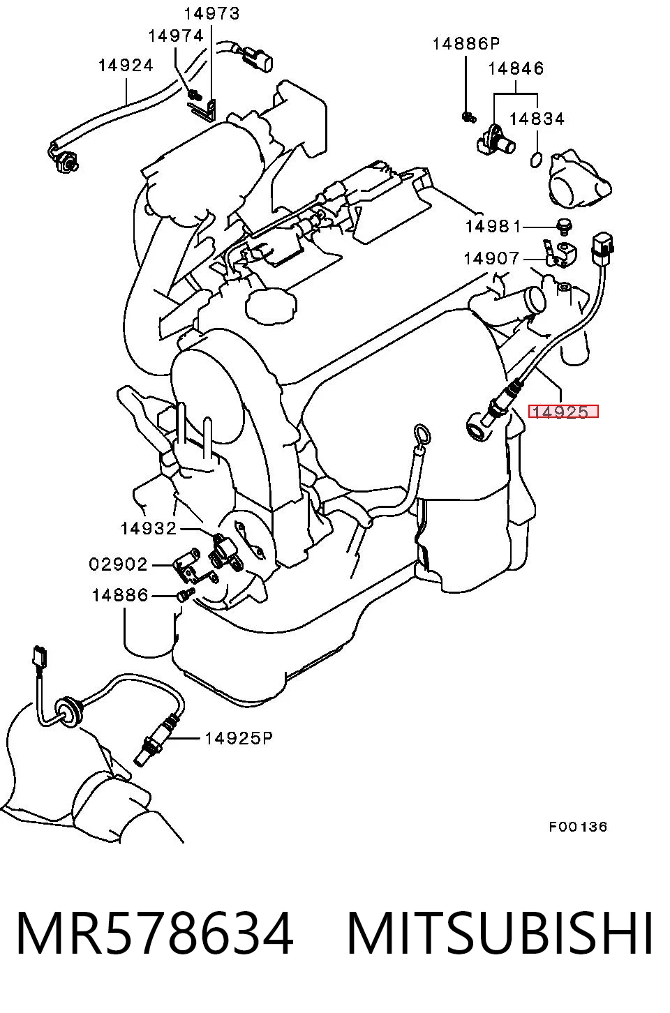 Sonda lambda, sensor de oxigênio depois de catalisador Toyota 36532RADL12