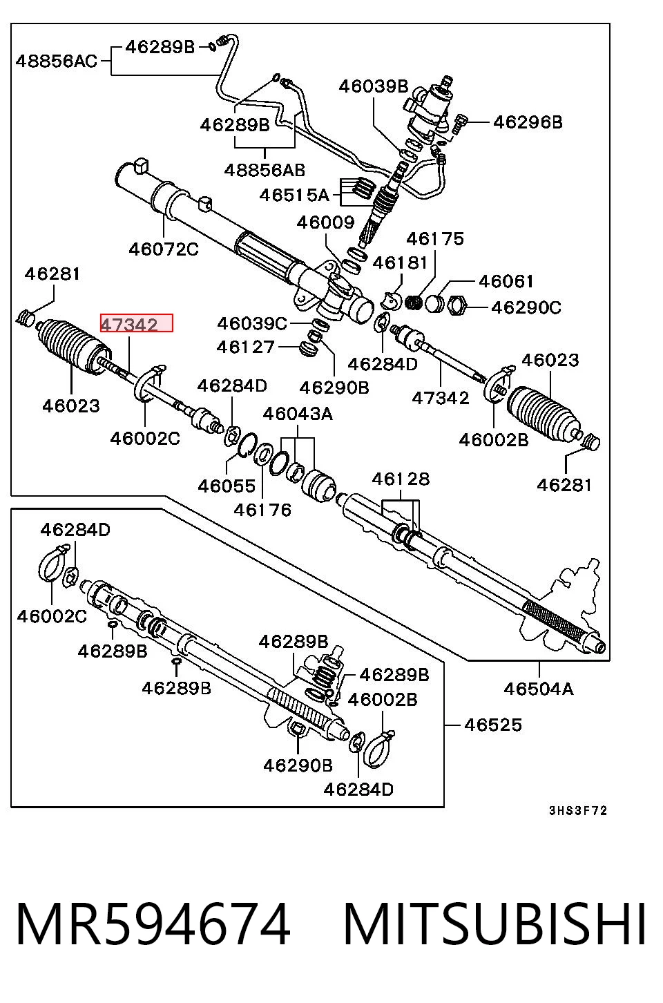 Tração de direção para Mitsubishi Eclipse D22A, D27A
