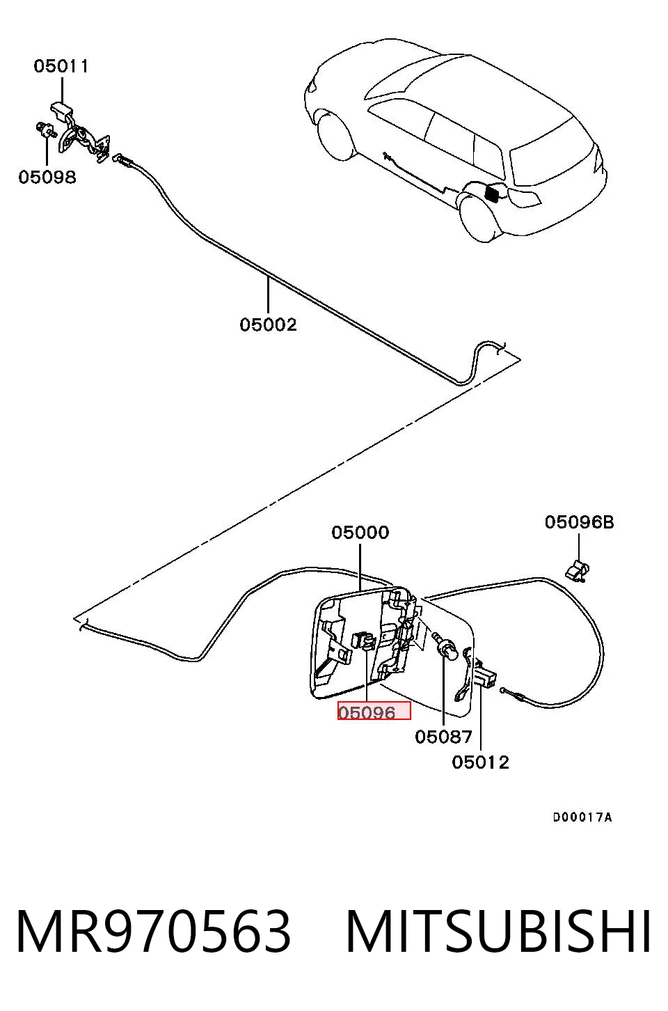 MR970563 Mitsubishi Fixador do alcapão do tanque de combustível