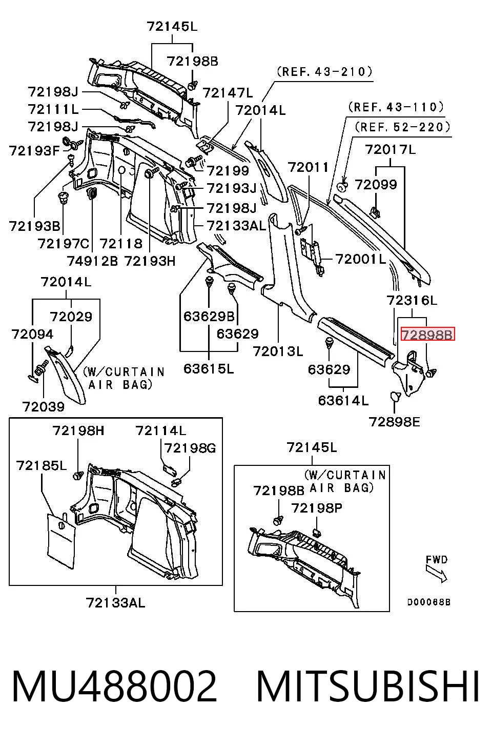 W780624SJ00 Land Rover Cápsula (prendedor) de fixação de revestimento da porta