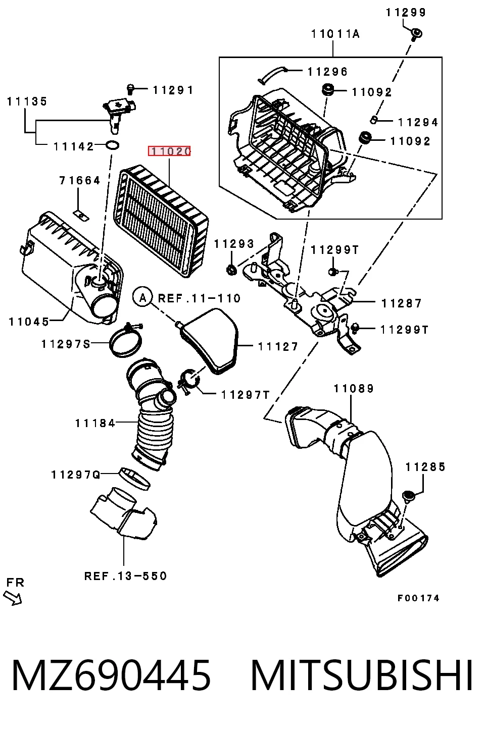 MZ690445 Mitsubishi Filtro de ar