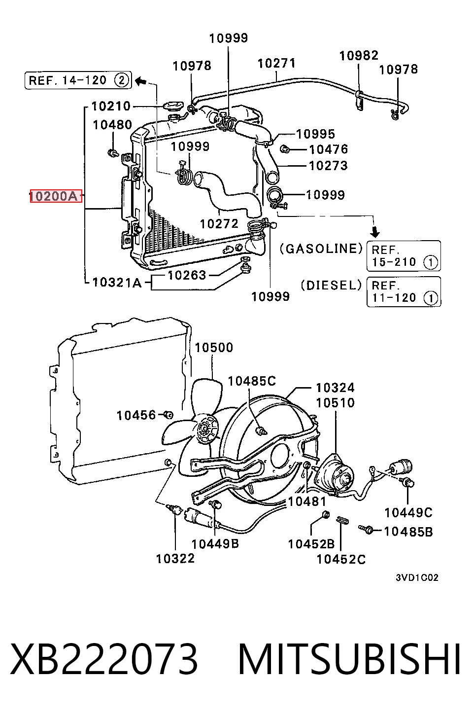 Radiador de esfriamento de motor Mitsubishi Lancer III C1A,C6A ao melhor preço