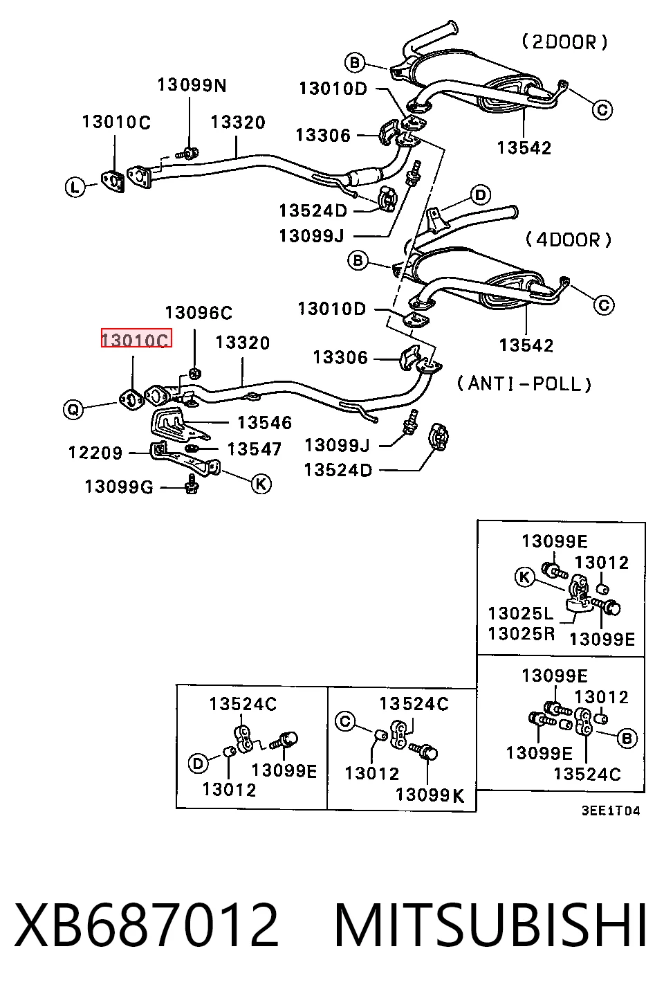 Vedante de tubo de admissão do silenciador Mitsubishi Lancer IV C6A, C7A ao melhor preço