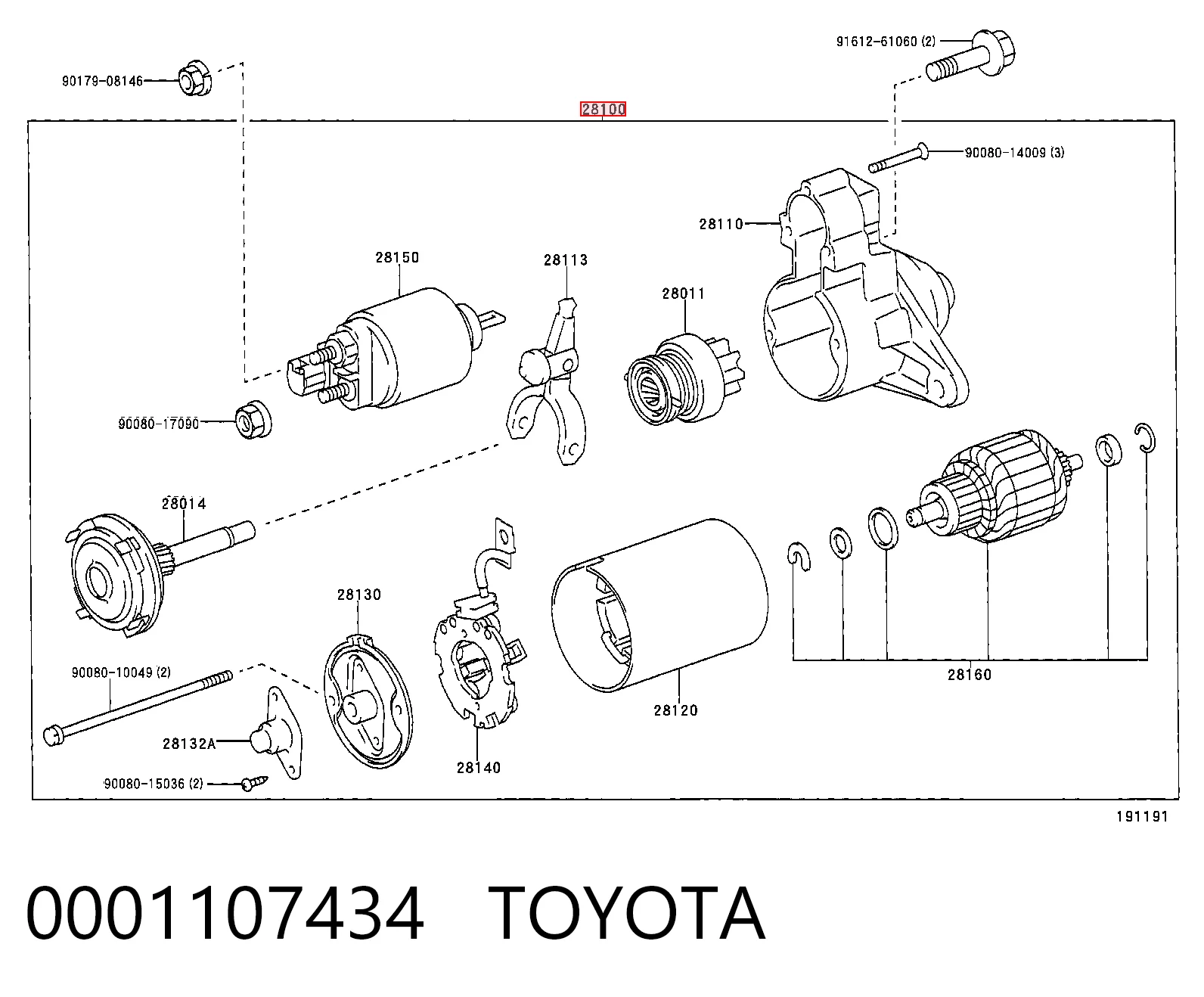 0001107434 Toyota Motor de arranco
