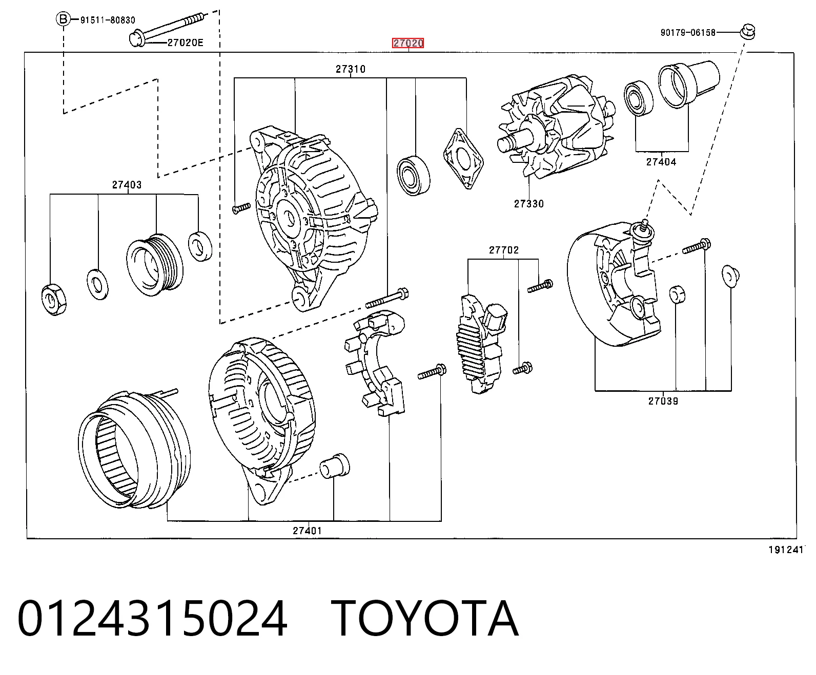 0124315024 Toyota Gerador
