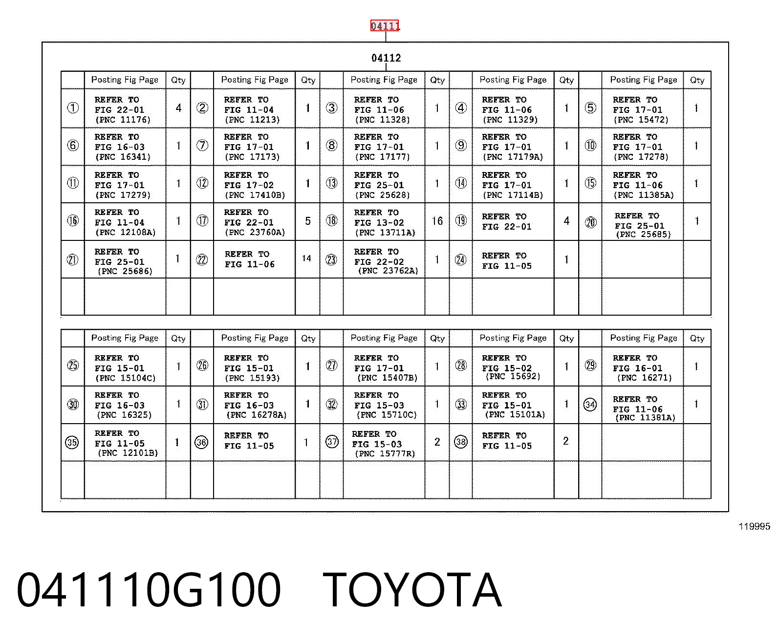 041110G100 Toyota
