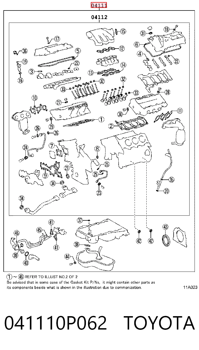 Kit de vedantes de motor completo Toyota RAV4 preço, a partir de 226,06 USD
