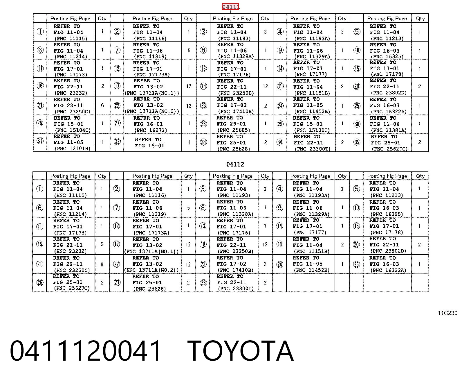 Kit de vedantes de motor completo Toyota Camry IV V20