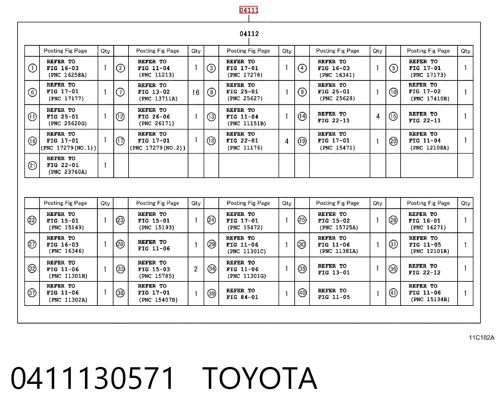 Kit de vedantes de motor completo Toyota Hilux  KUN15