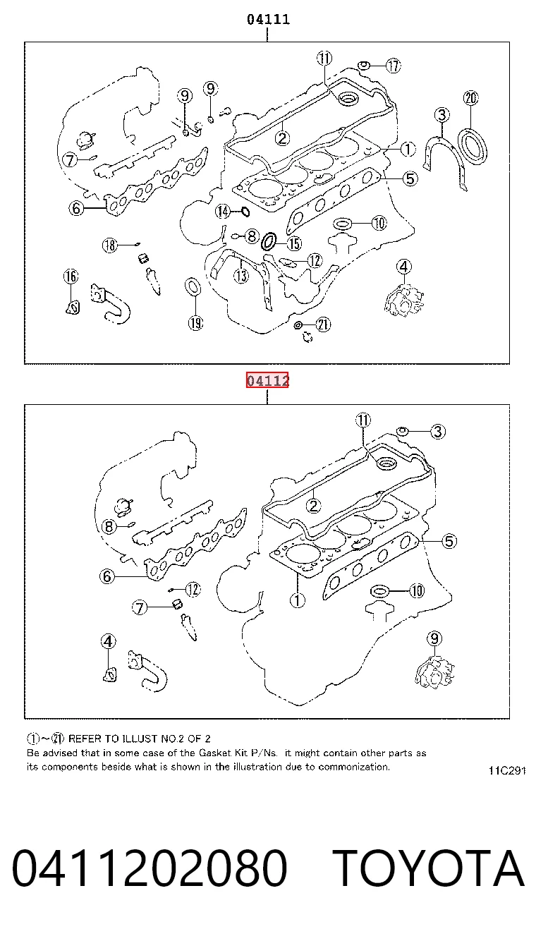 Kit superior de vedantes de motor BGA HK4511