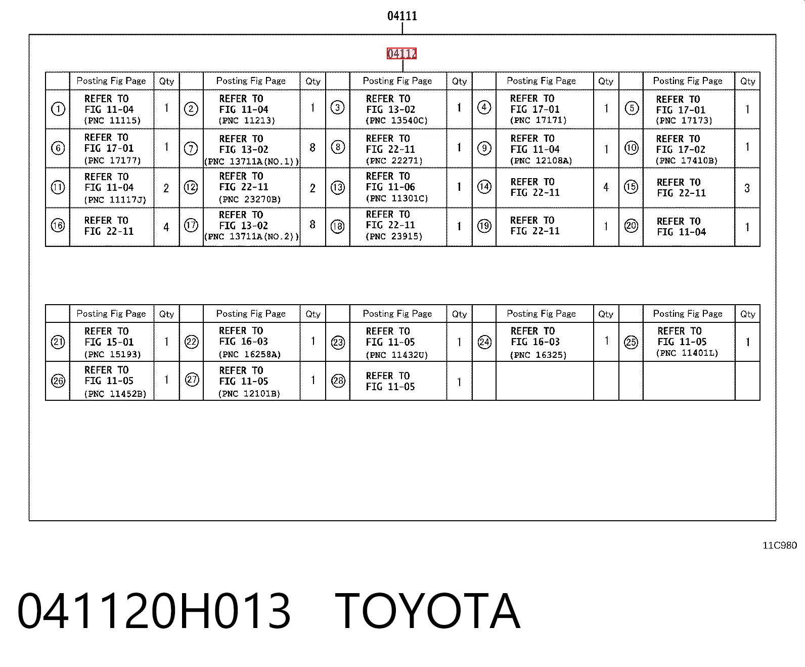 041120H013 Toyota