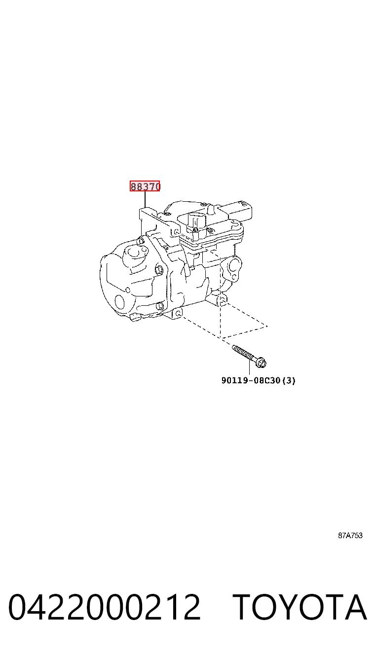 0422000212 Toyota Compressor de aparelho de ar condicionado