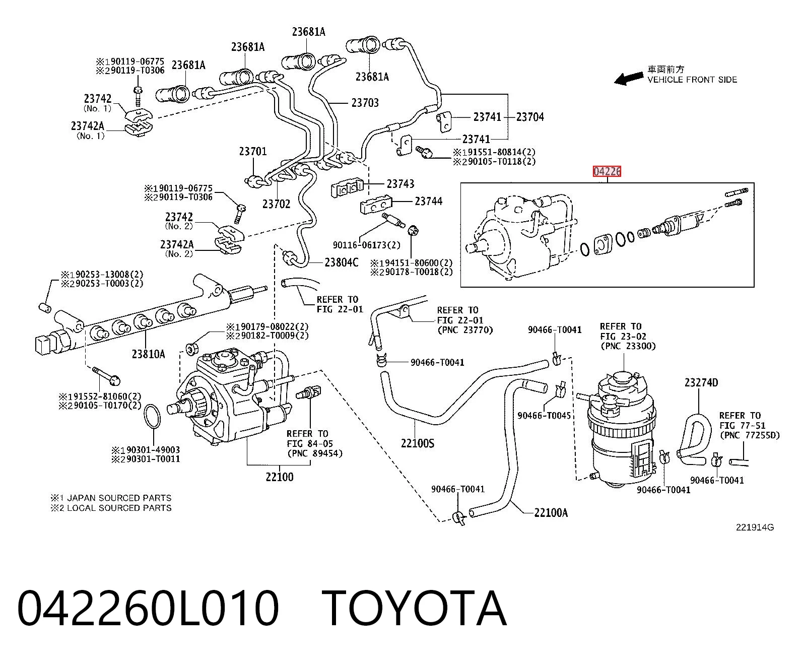 042260L010 Toyota Válvula de regulação de pressão (válvula de redução da Bomba de Combustível de Pressão Alta) Common-Rail-System