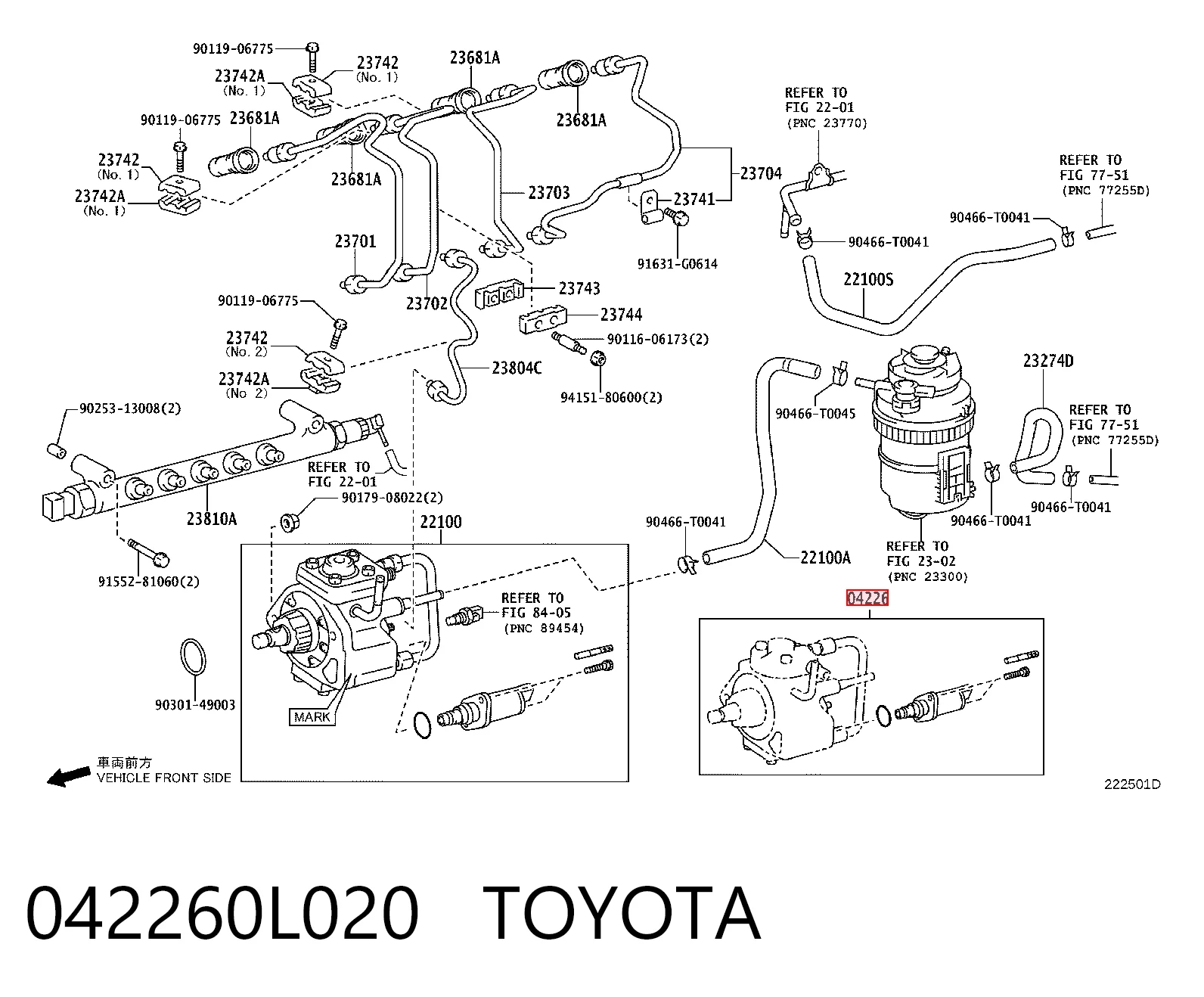 042260L020 Toyota Válvula de regulação de pressão (válvula de redução da Bomba de Combustível de Pressão Alta) Common-Rail-System