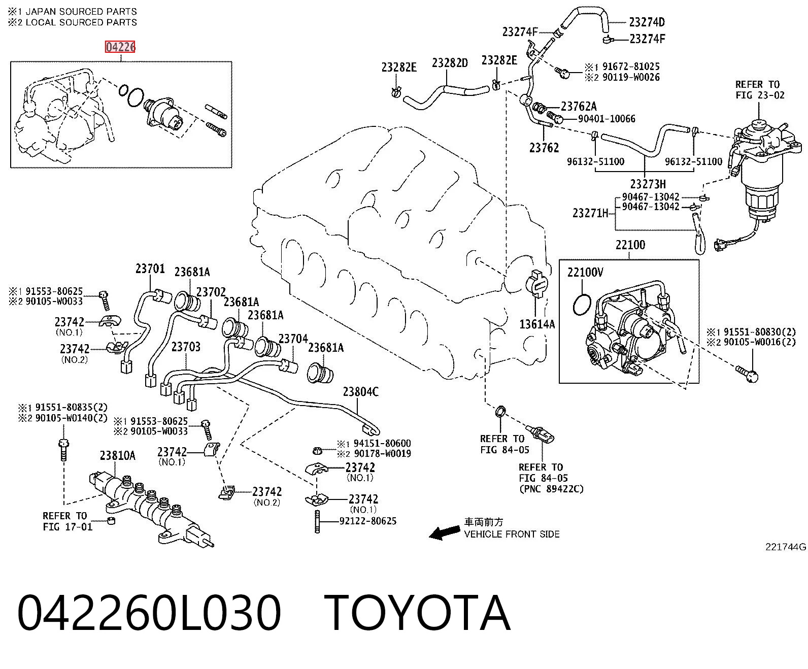 042260L030 Toyota Válvula de regulação de pressão (válvula de redução da Bomba de Combustível de Pressão Alta) Common-Rail-System