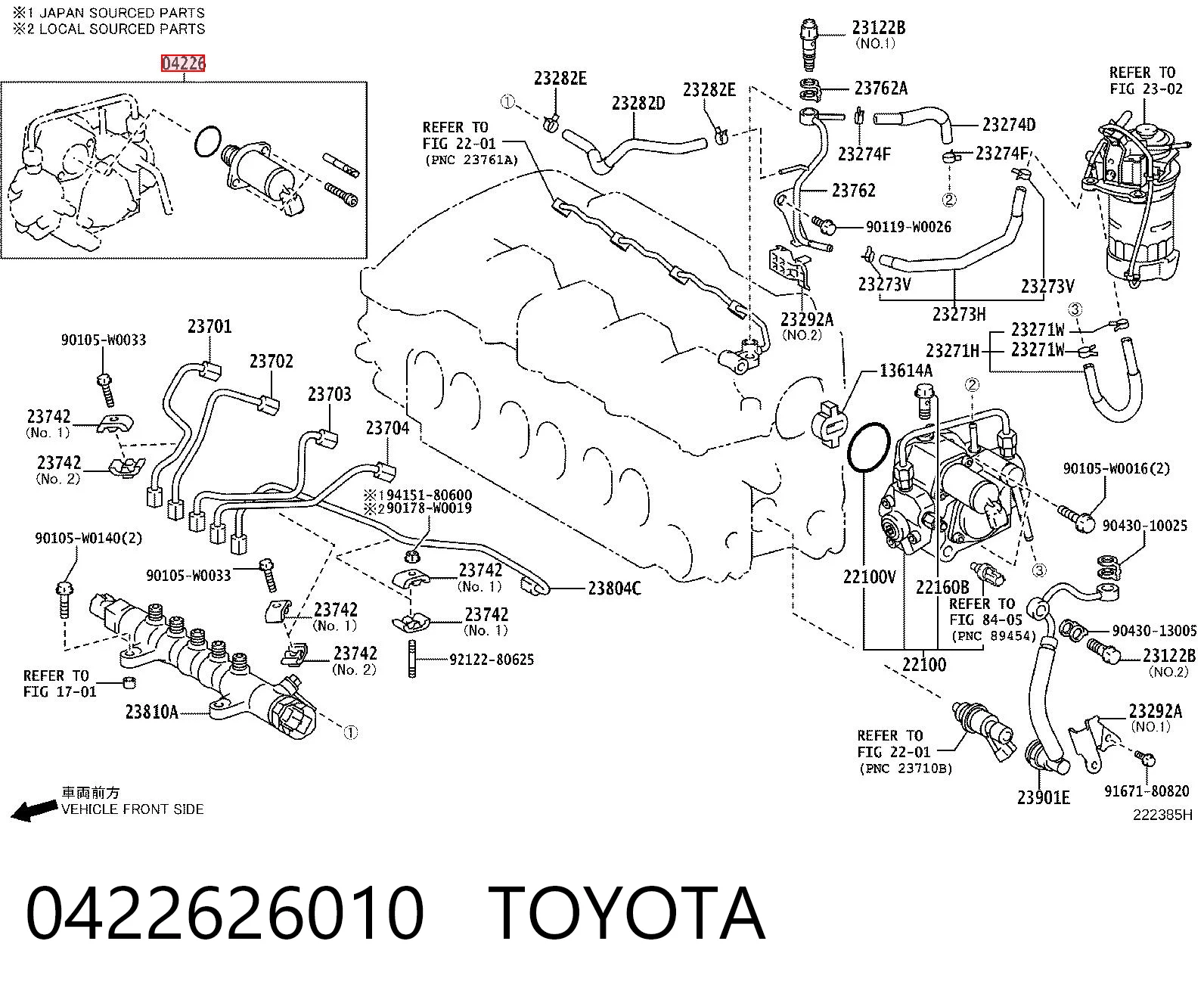0422626010 Toyota Válvula de regulação de pressão (válvula de redução da Bomba de Combustível de Pressão Alta) Common-Rail-System