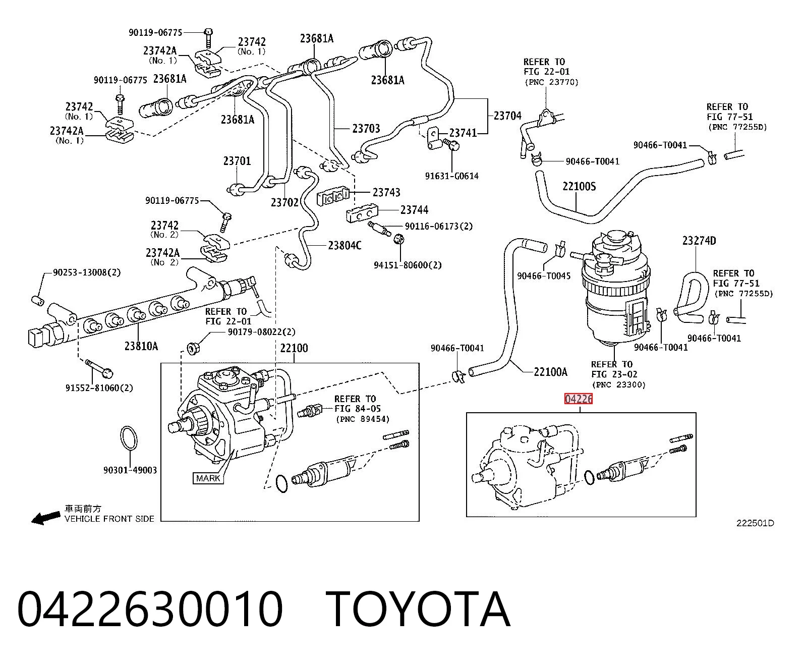 0422630010 Toyota Válvula de regulação de pressão (válvula de redução da Bomba de Combustível de Pressão Alta) Common-Rail-System