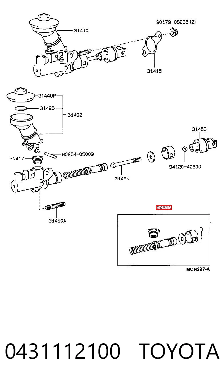 Kit de reparação de cilindro principal de embraiagem Toyota Corolla  E10 ao melhor preço