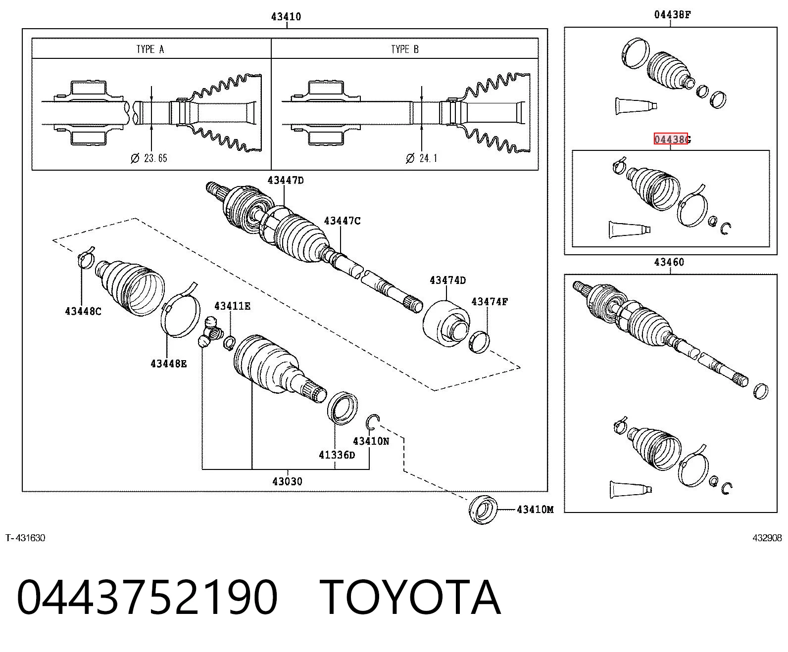 Bota de proteção interna de junta homocinética do semieixo dianteiro para Toyota Yaris P10