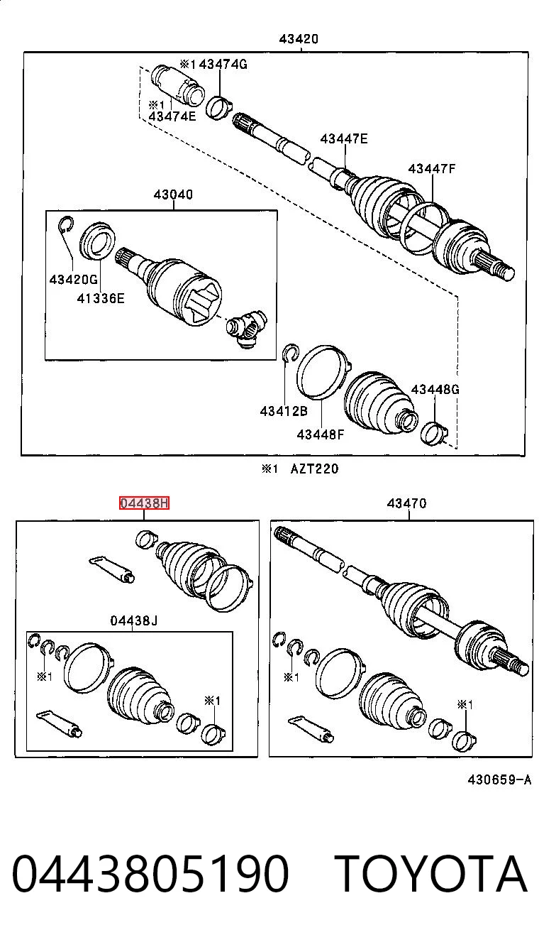  Bota de proteção externa de junta homocinética do semieixo dianteiro Toyota Avensis I sedan (T22) (1997 - 2003) I