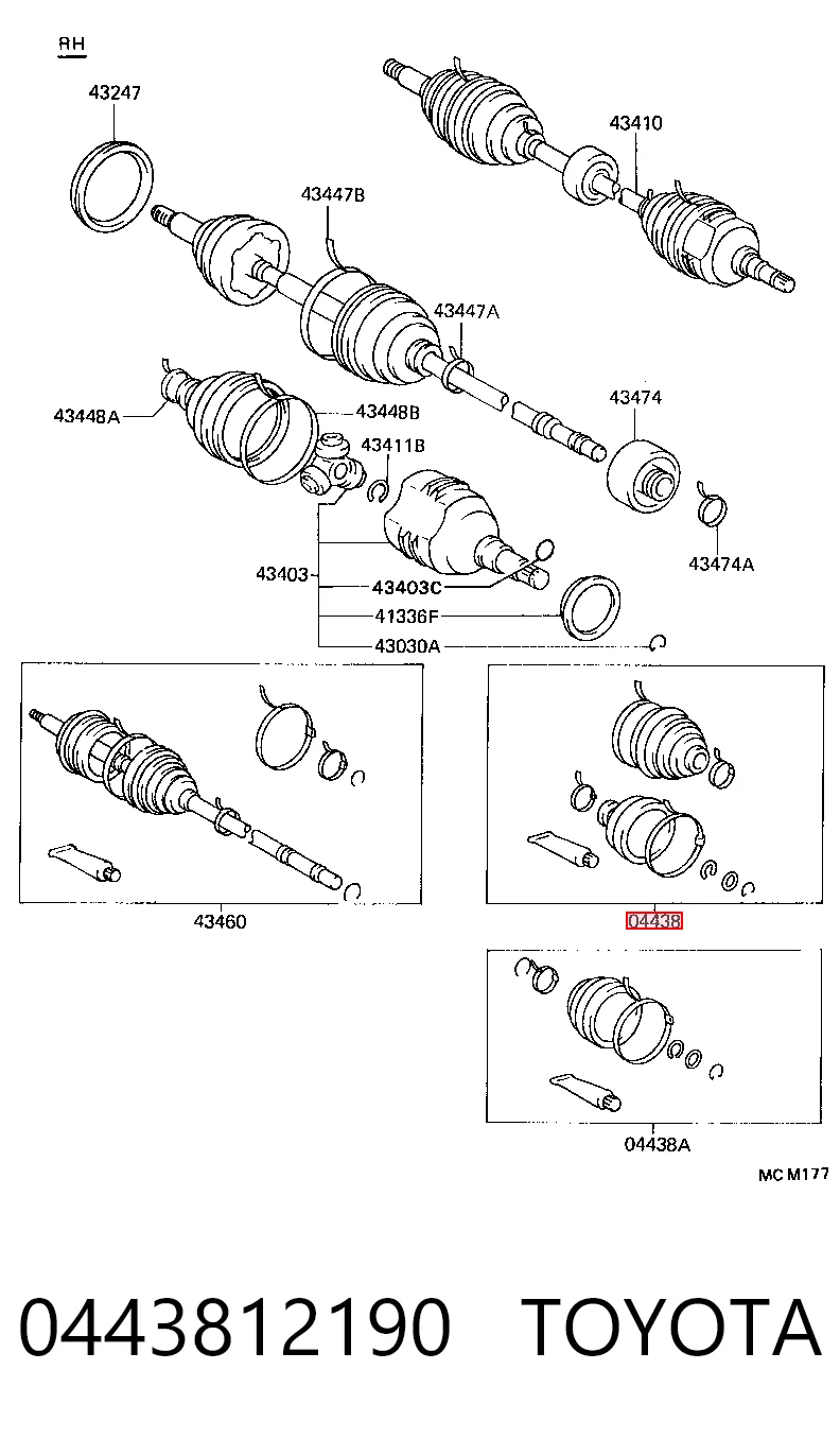 Bota de proteção externa de junta homocinética do semieixo dianteiro para Toyota Corolla FX E8B