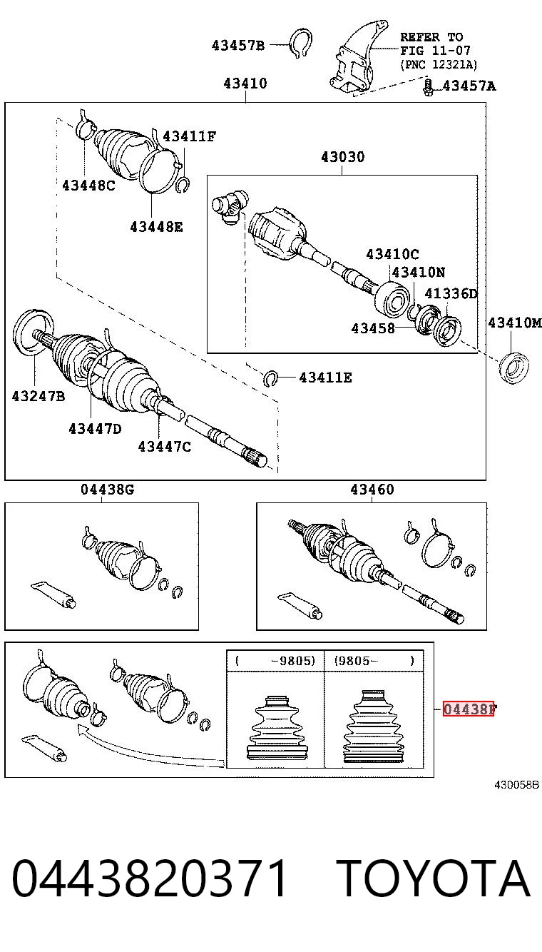 Bota de proteção interna de junta homocinética do semieixo dianteiro Toyota Camry III V10