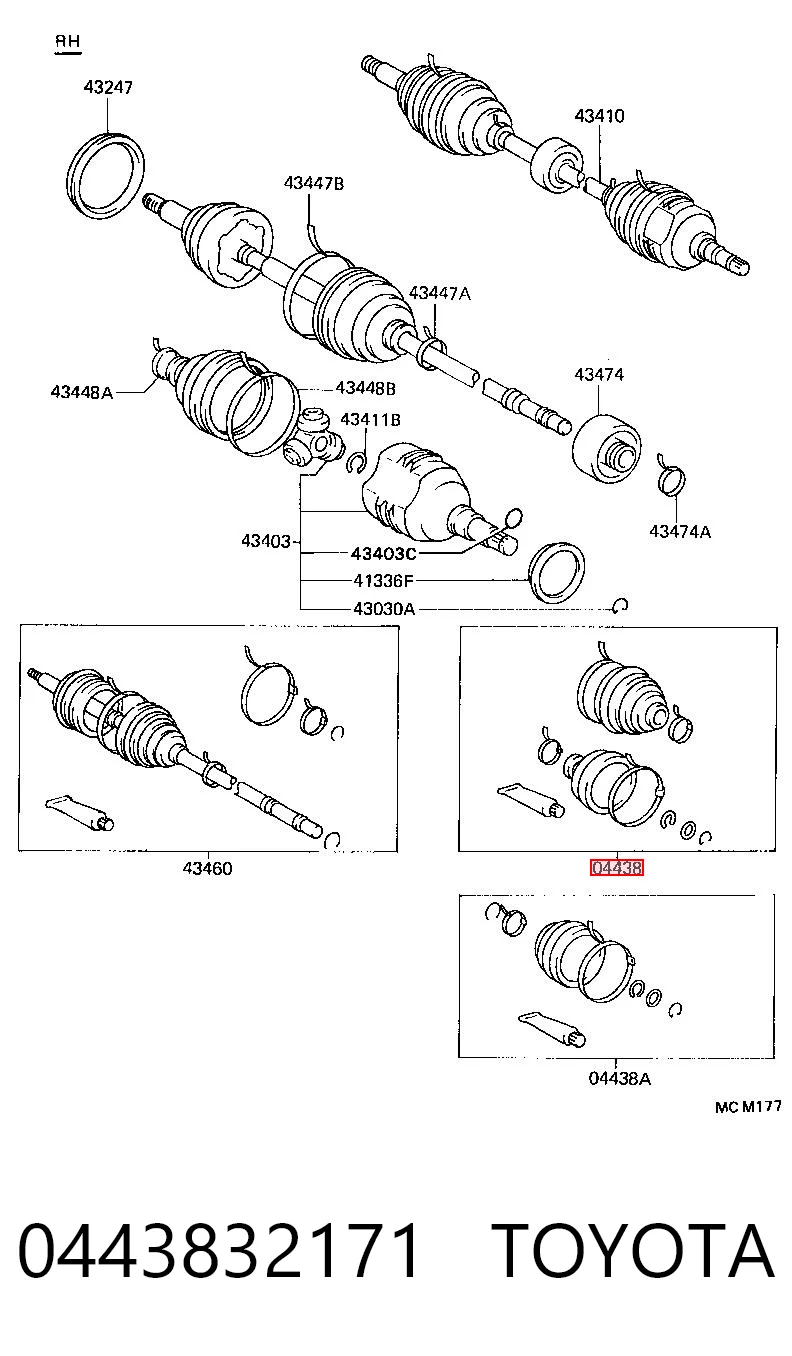 Bota de proteção externa de junta homocinética do semieixo dianteiro Toyota Corolla FX E8B
