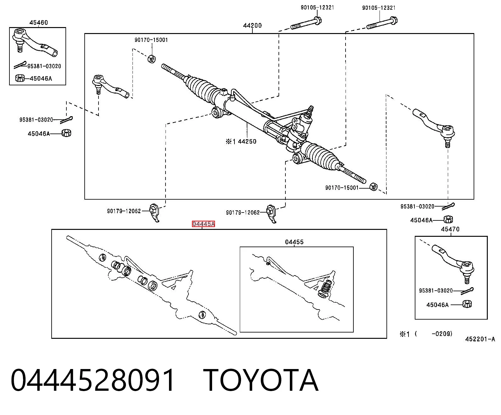 Kit de reparação da cremalheira da direção (do mecanismo), (kit de vedantes) para Toyota Land Cruiser PRADO ASIA J12