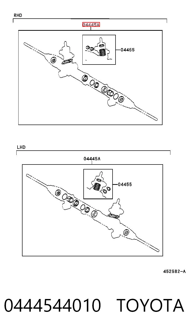 Kit de reparação da cremalheira da direção (do mecanismo), (kit de vedantes) para Toyota Avensis Verso LCM