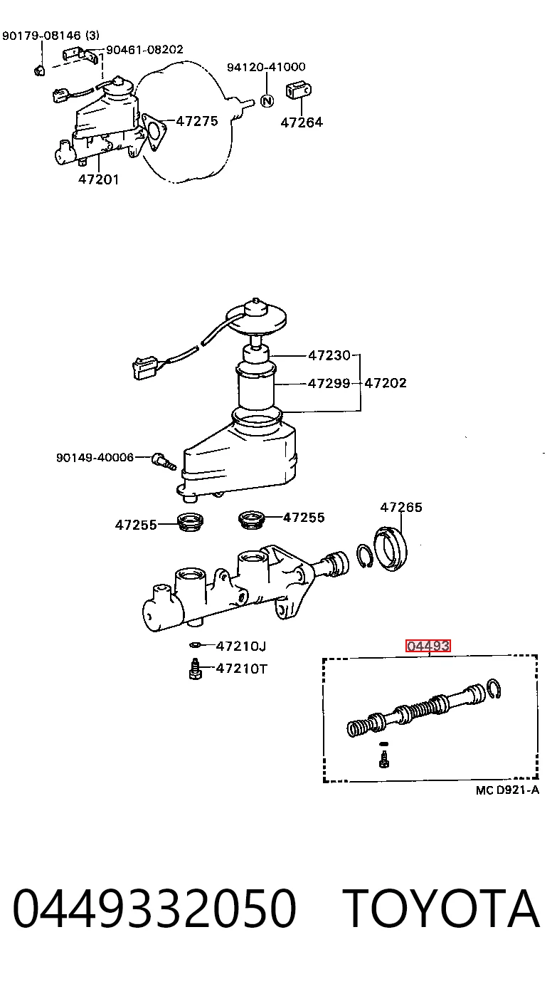 Kit de reparação de cilindro mestre do freio Toyota Camry  V2 ao melhor preço