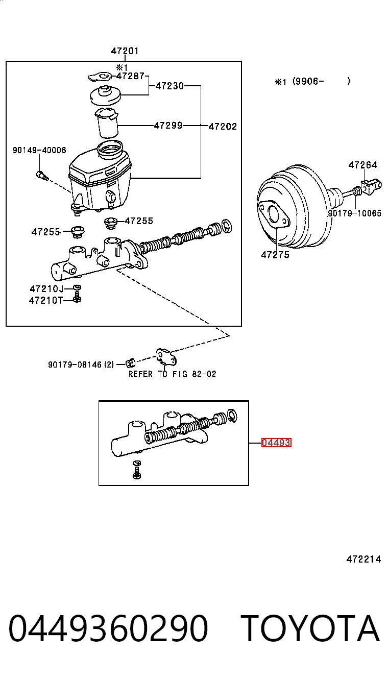  Kit de reparação de cilindro mestre do freio Toyota Land Cruiser 90 SUV (J9) (1996 - 2002) 90