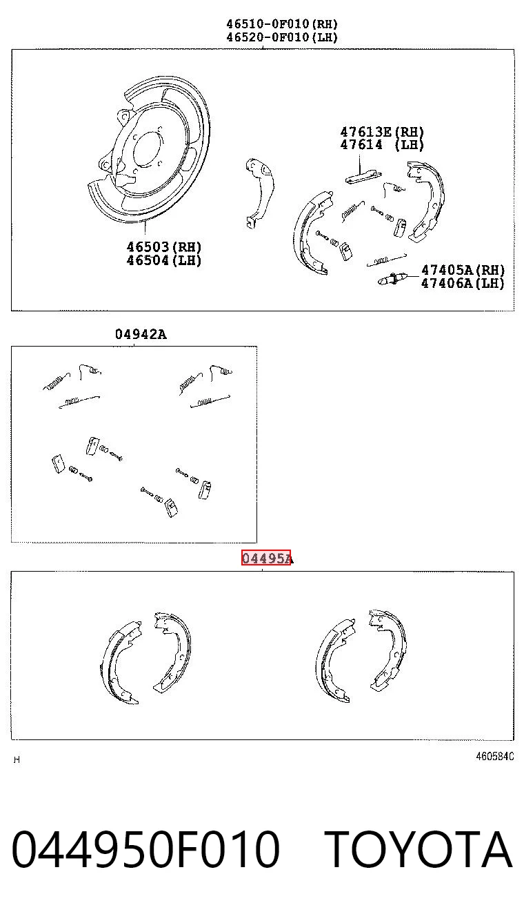 Sapatas do freio de estacionamento para Toyota Corolla R10