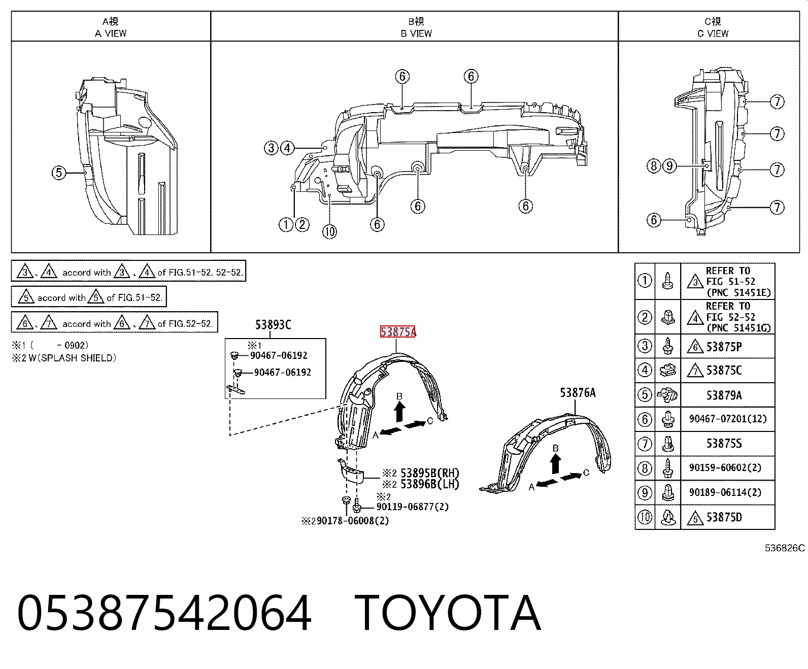  Guarda-barras direito do pára-lama dianteiro Toyota RAV4 III SUV (A3) (2005 - 2012) III