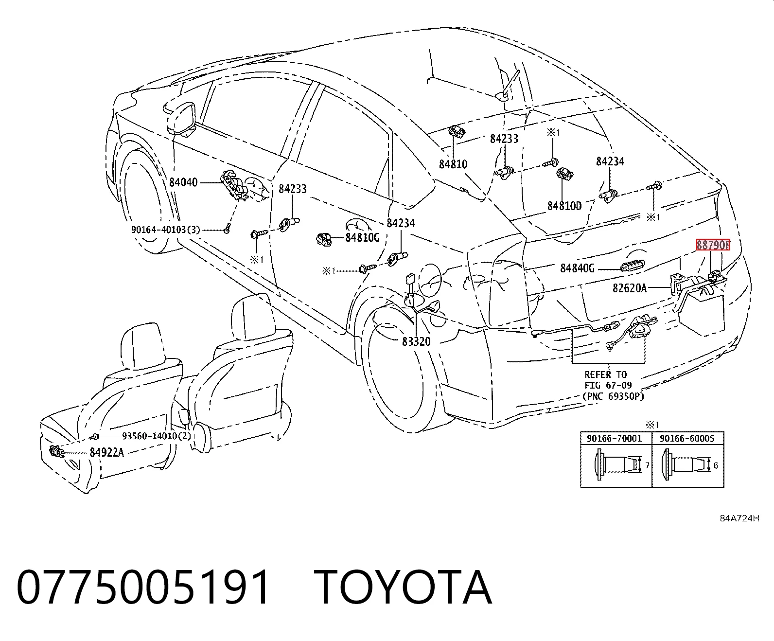 0775005191 Toyota Sensor de temperatura do meio ambiente