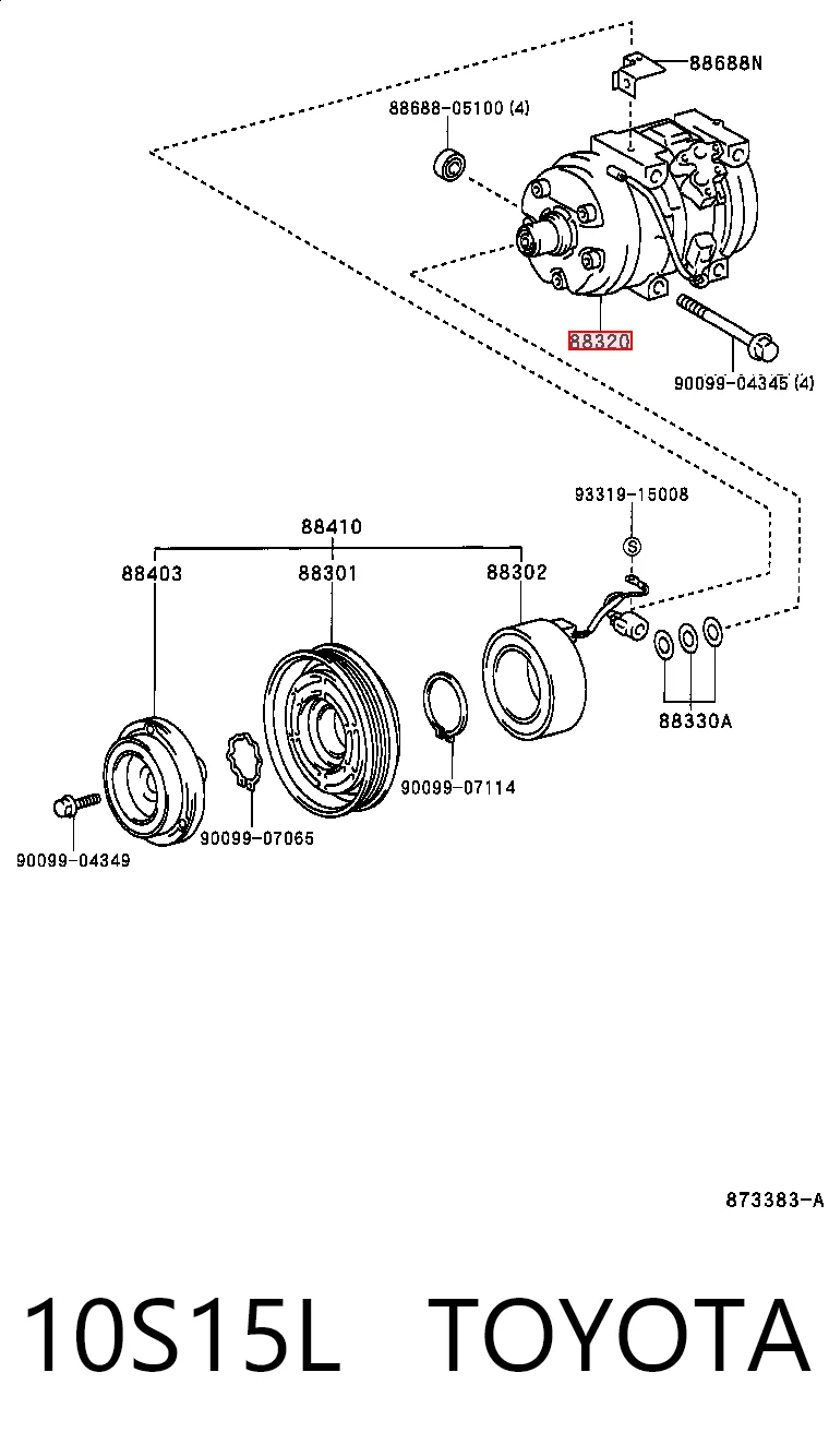 10S15L Toyota Compressor de aparelho de ar condicionado