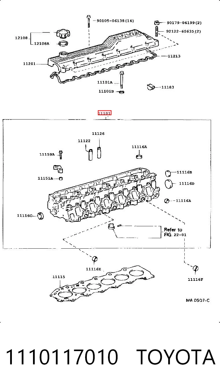 1110117010 Toyota Cabeça de motor (CBC)