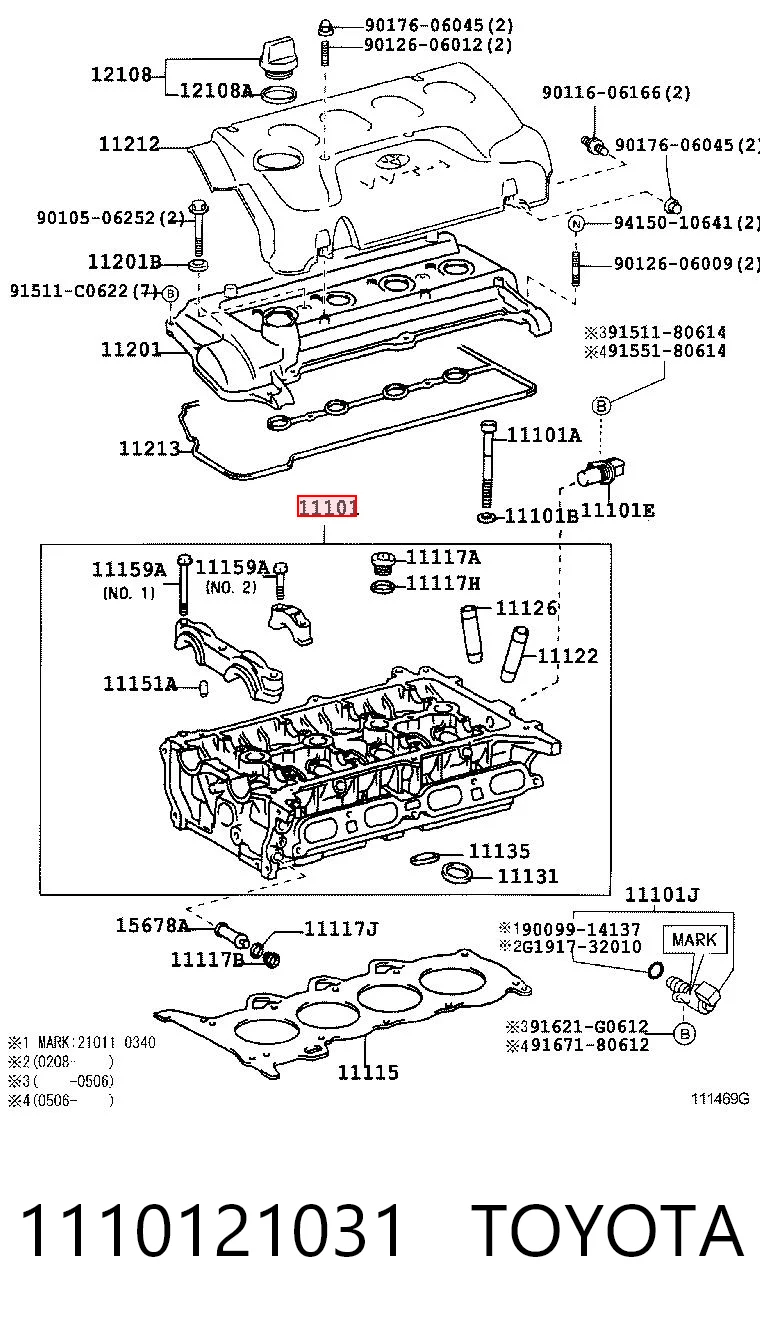 1110121031 Toyota Cabeça de motor (CBC)