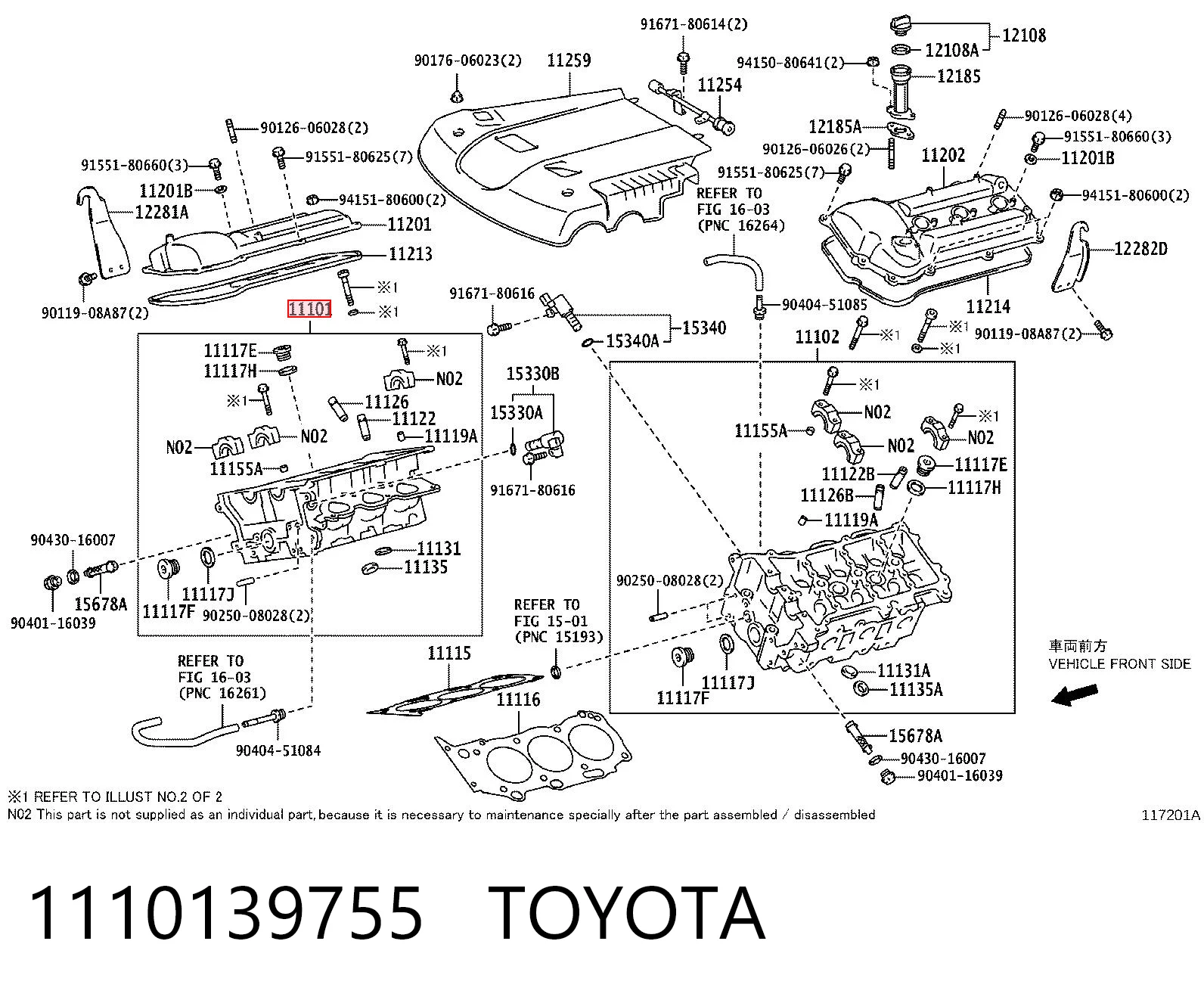 1110139755 Toyota Cabeça de motor (CBC)