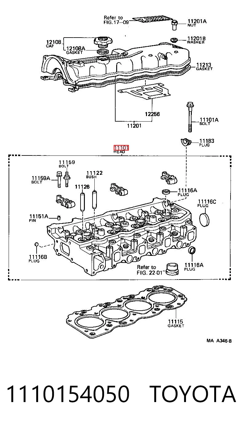 1110154050 Toyota Cabeça de motor (CBC)