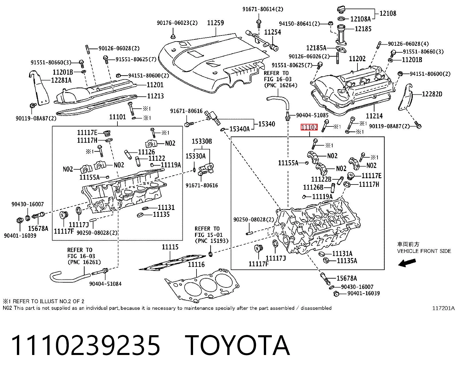 1110239235 Toyota Cabeça de motor (CBC)